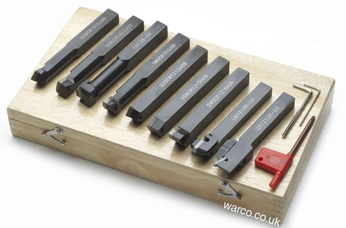 Indexable Lathe Tools - 9 Piece Set - 10mm