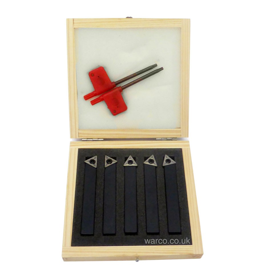 Indexable Lathe Tools - 5 Piece Set - 12mm shank