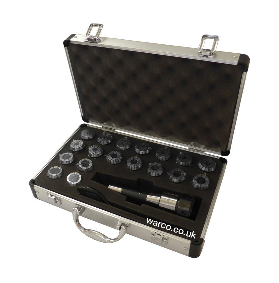 ER32 Collet Chuck & Collets 3MT - 18 Piece Set - 3MT Tapped 12mm
