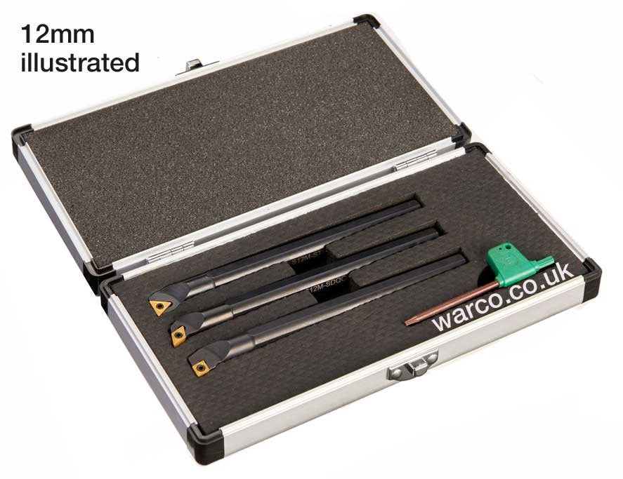 Indexable Boring Bar - 3 Piece Set - 12mm