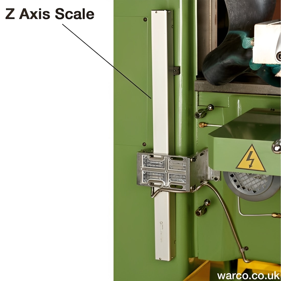 4VS Turret Milling Machine with 3 axis Dro Warco in green with metalworking machine tools lathe mill details