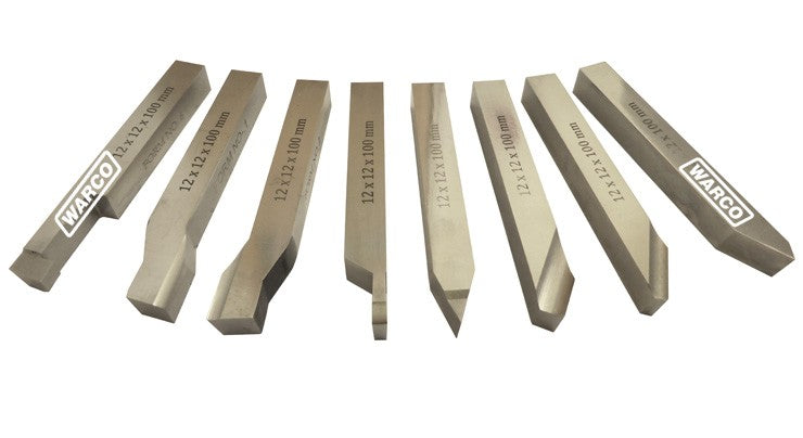 HSS Ground Lathe Tools - 8 Piece Set 6mm 8mm 10mm 12mm - 8mm