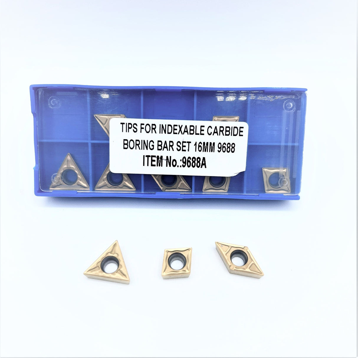 Indexable Boring Bar - 3 Piece Set 10mm 12mm - 9686A Inserts