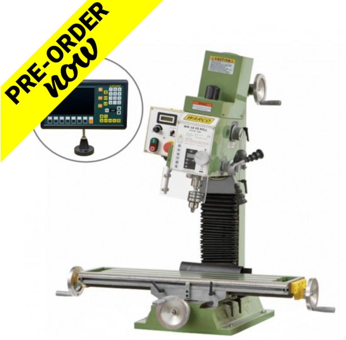 WM18 Milling Machine - Variable Speed with DRO - R8