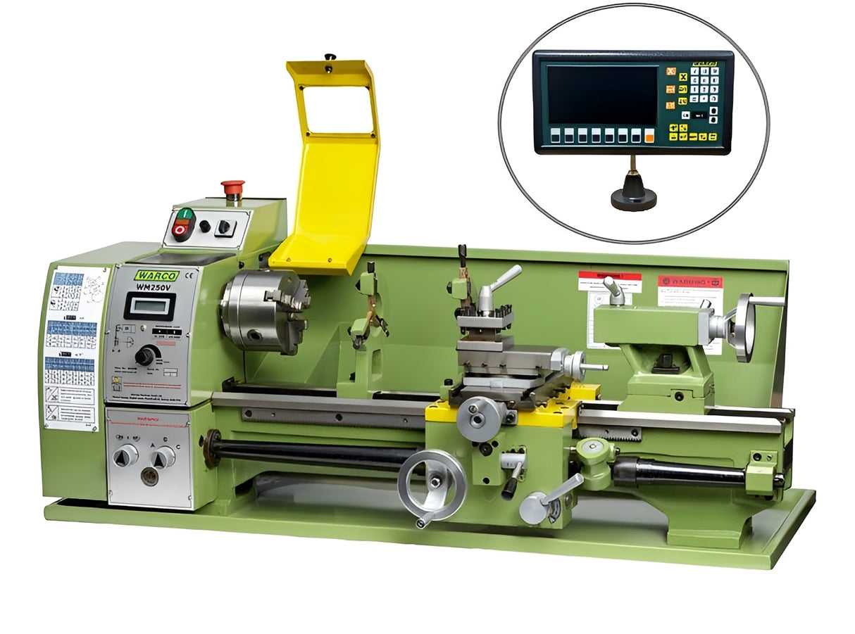Warco WM250V lathe inverter drive variable speed with DRO for metalworking, machine tools, mill and lathe use