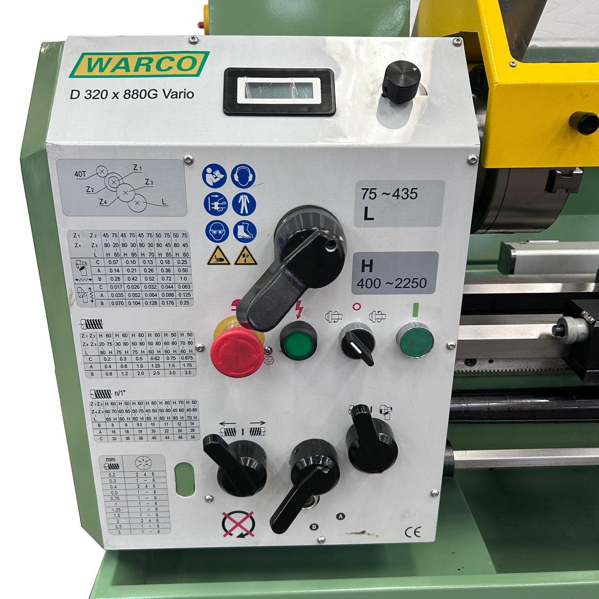 D320 Vario/Geared Lathe (with stand and DRO)