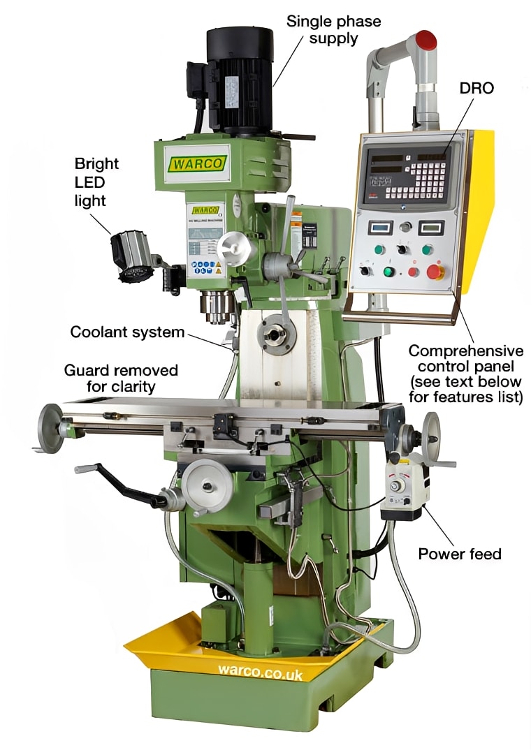 HV Universal Milling Machine with 3 axes Dro - ISO30 - Warco