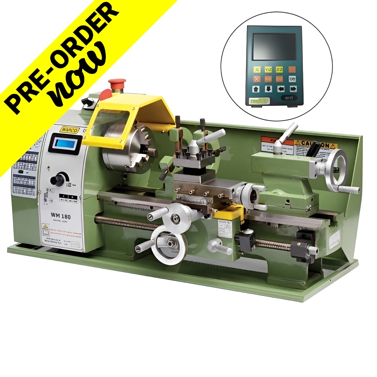 Warco WM180 Lathe with DRO metalworking machine tools lathe and mill, green bench model engineering lathe