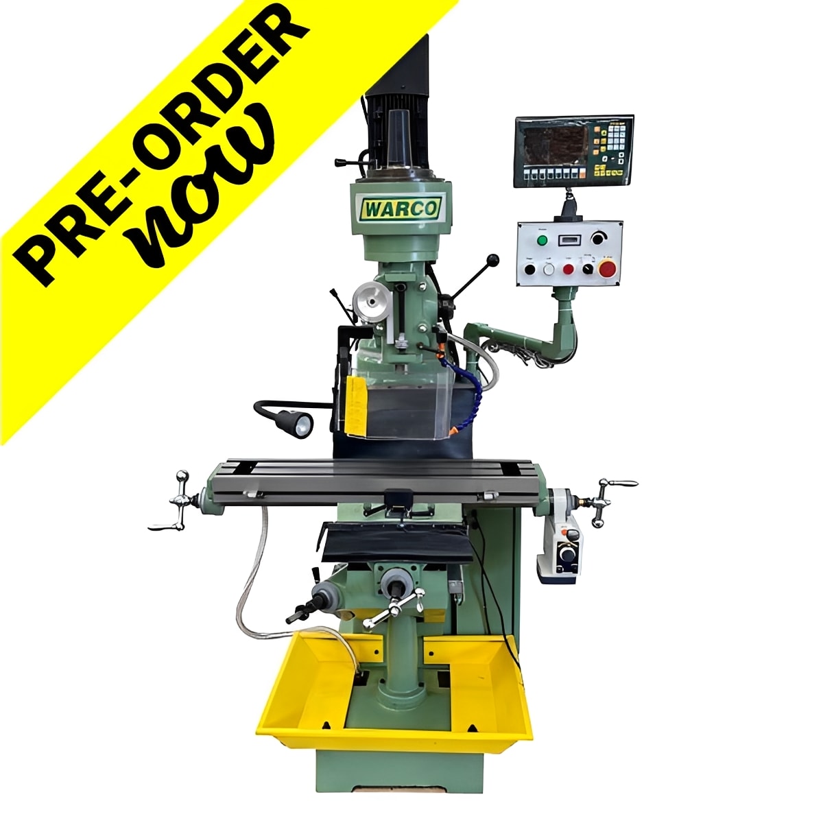 WM20 Milling Machine 3 axes Dro R8 by Warco with metalworking machine tools control panel and DRO