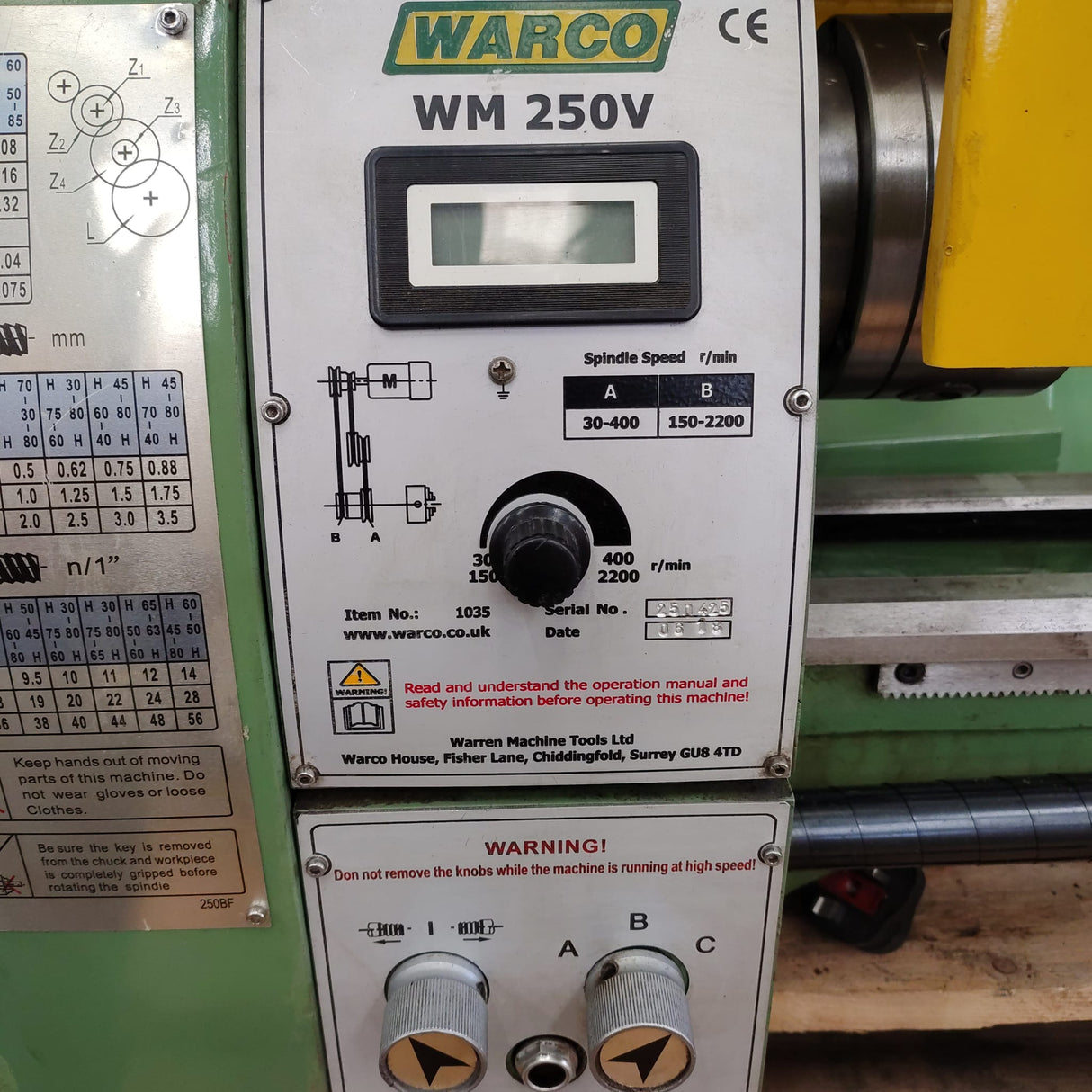 WM250V Lathe (used) (£60 Delivery)