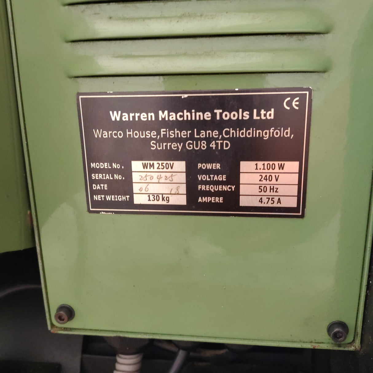 WM250V Lathe (used) (£60 Delivery)