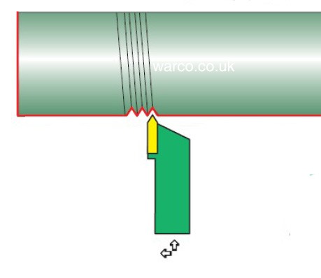 Threading Tip - For Indexable Lathe Tools - 16mm - internal threading tip