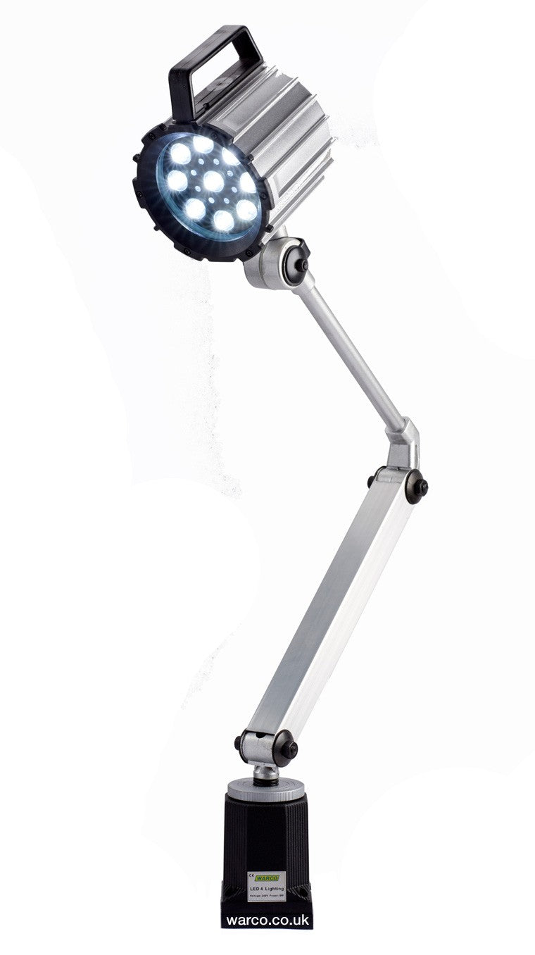 LED Work Light with Articulated Arm - Light with permanent base