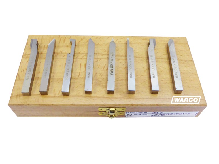 HSS Ground Lathe Tools - 8 Piece Set 6mm 8mm 10mm 12mm - 10mm