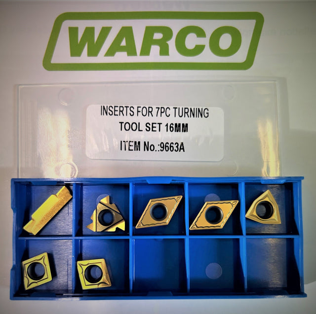 Tips Set - For Indexable Lathe Tools 7 Piece - 9663A Set - Warco