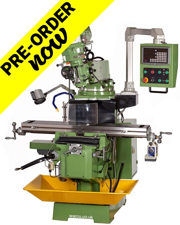 WM40 Turret Milling Machine 3 axes Dro and P/feeds - R8