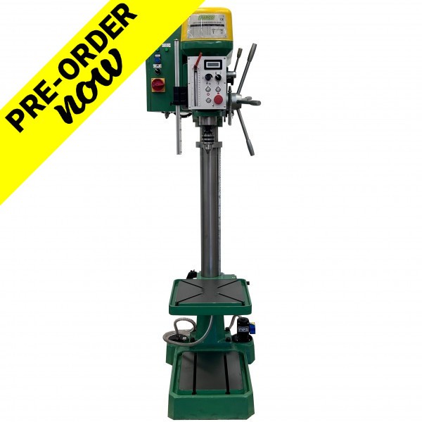 MSB-32 Vario pillar drill by Warco in green with metalworking machine tools, lathe mill style head
