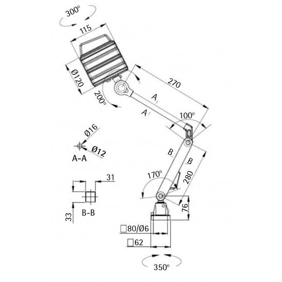 LED Work Light with Articulated Arm - Light with magnetic base